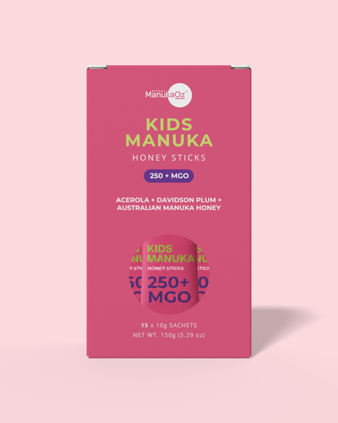 Kids Manuka 250+MGO Box of Honey Sticks (15x10g Sachets)